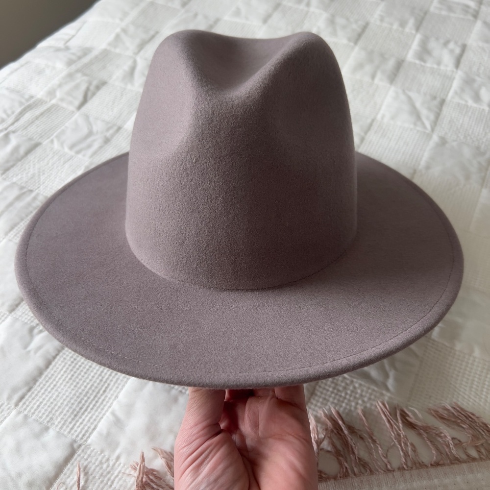 Gigi Pip Taupe Wool Felt Wide Brim Hat w/‎ Braided Band - Picture 10 of 12